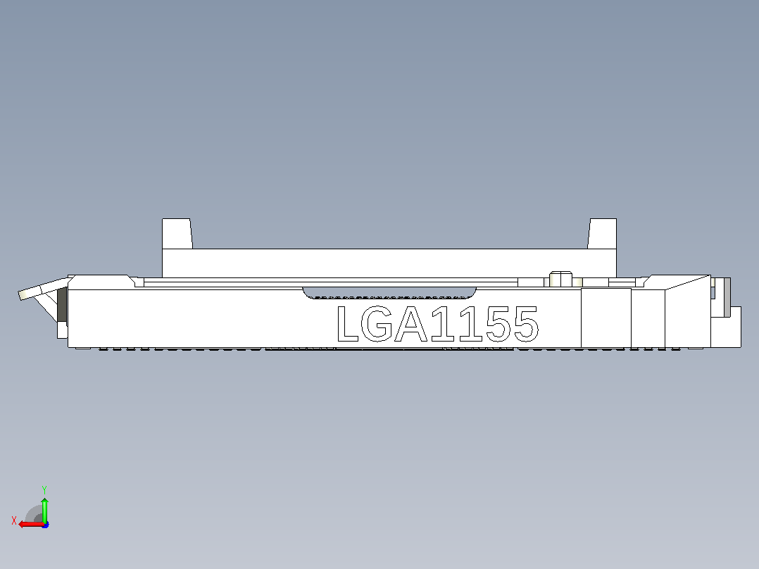 带屏蔽cpu的LGA1155英特尔CPU插槽详细引脚底座后视图