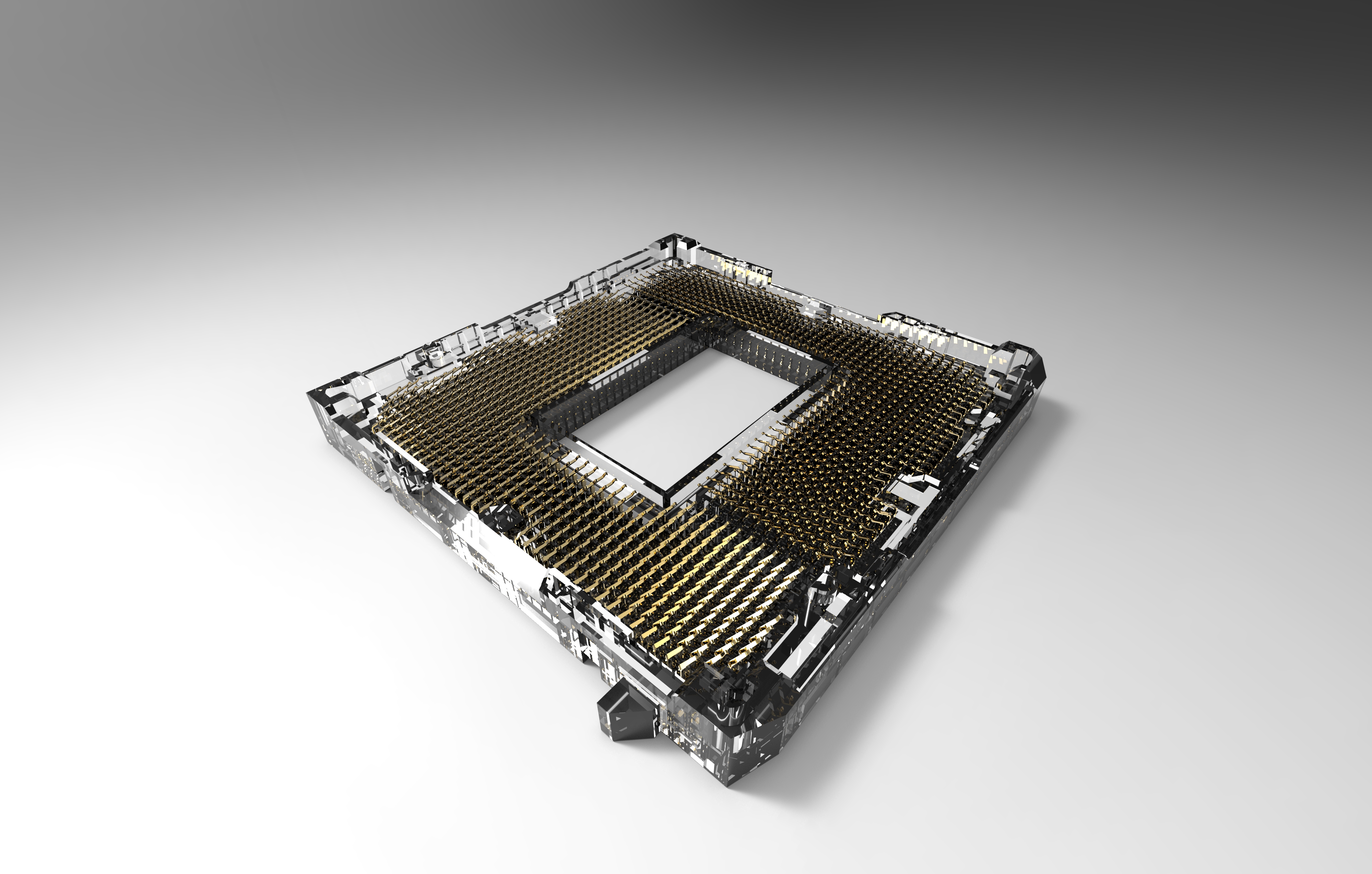 带屏蔽cpu的LGA1155英特尔CPU插槽详细引脚底座