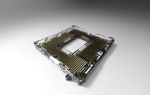 带屏蔽cpu的LGA1155英特尔CPU插槽详细引脚底座缩略图