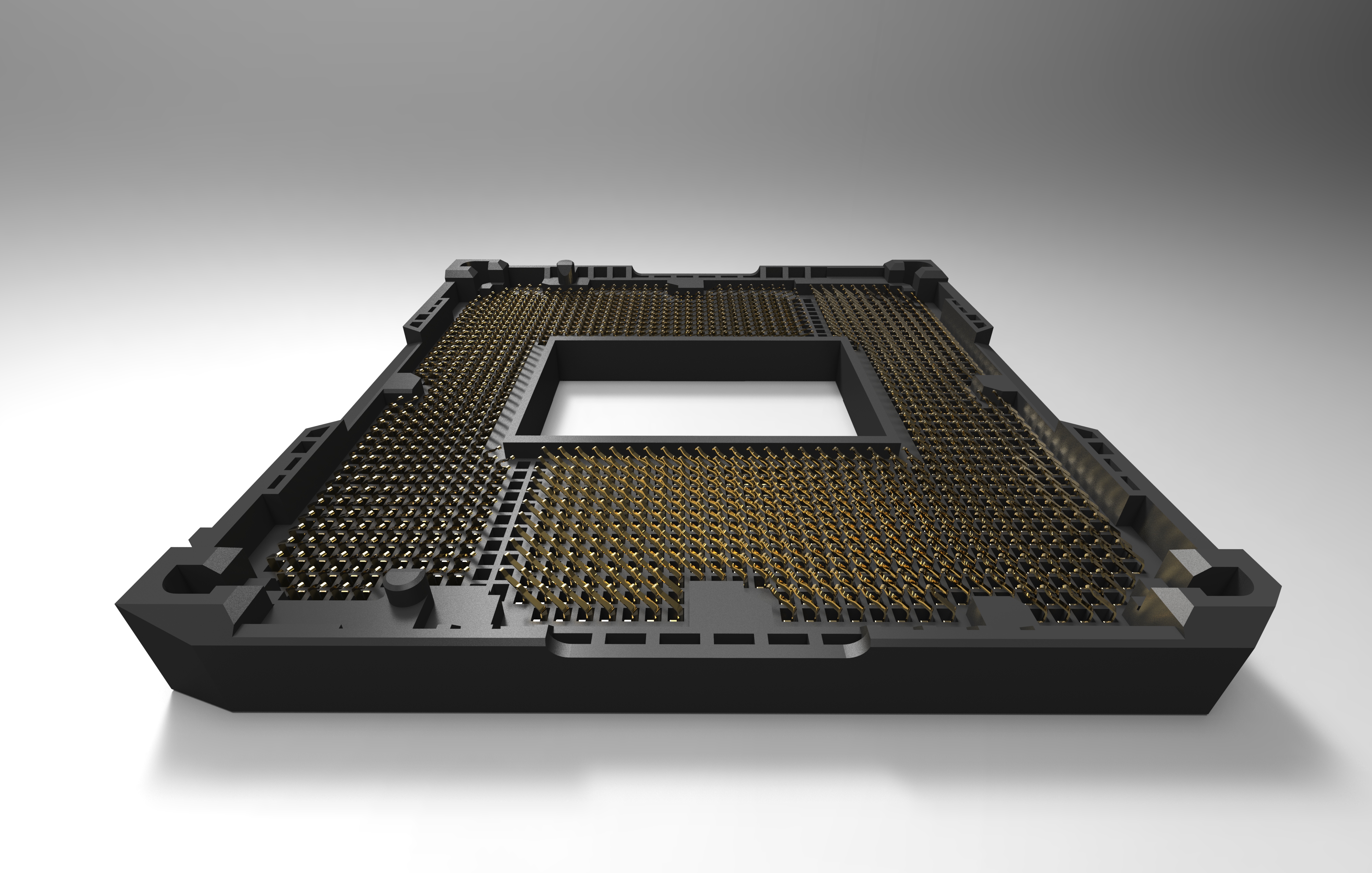 带屏蔽cpu的LGA1155英特尔CPU插槽详细引脚底座