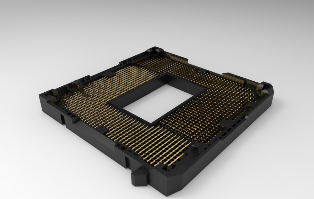 带屏蔽cpu的LGA1155英特尔CPU插槽详细引脚底座