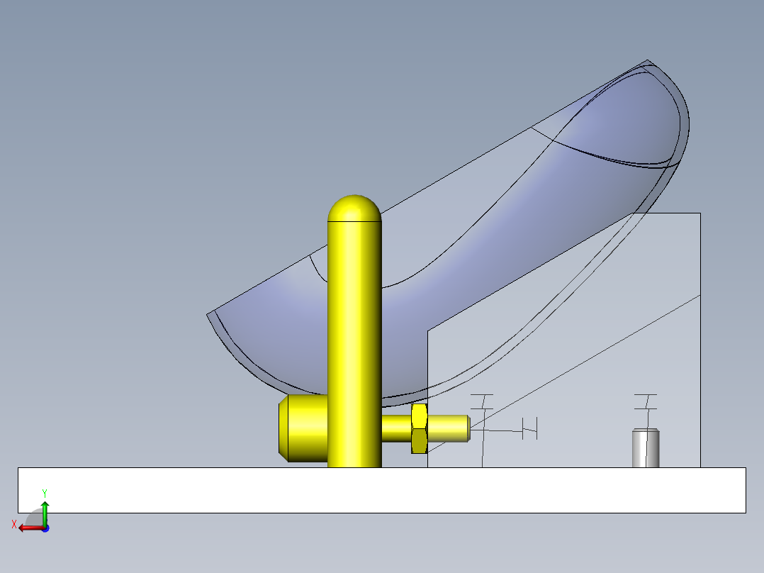 工件姿势可调夹具后视图