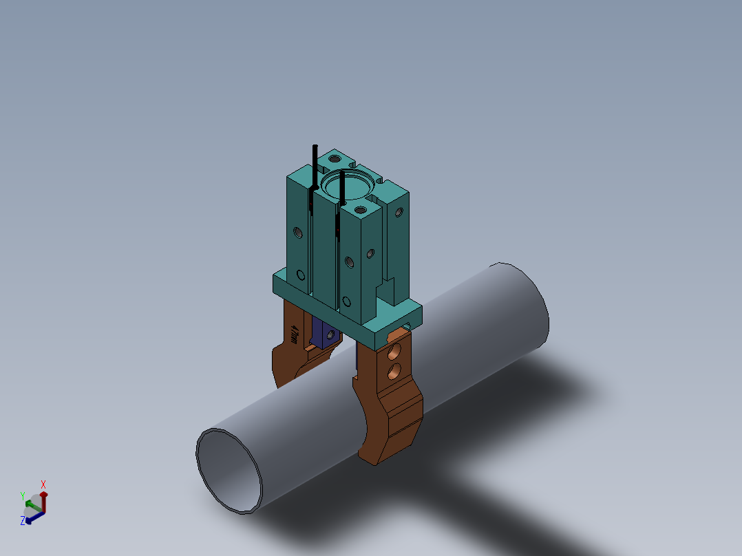 管件夹爪装配体sw18可编辑正等轴测图