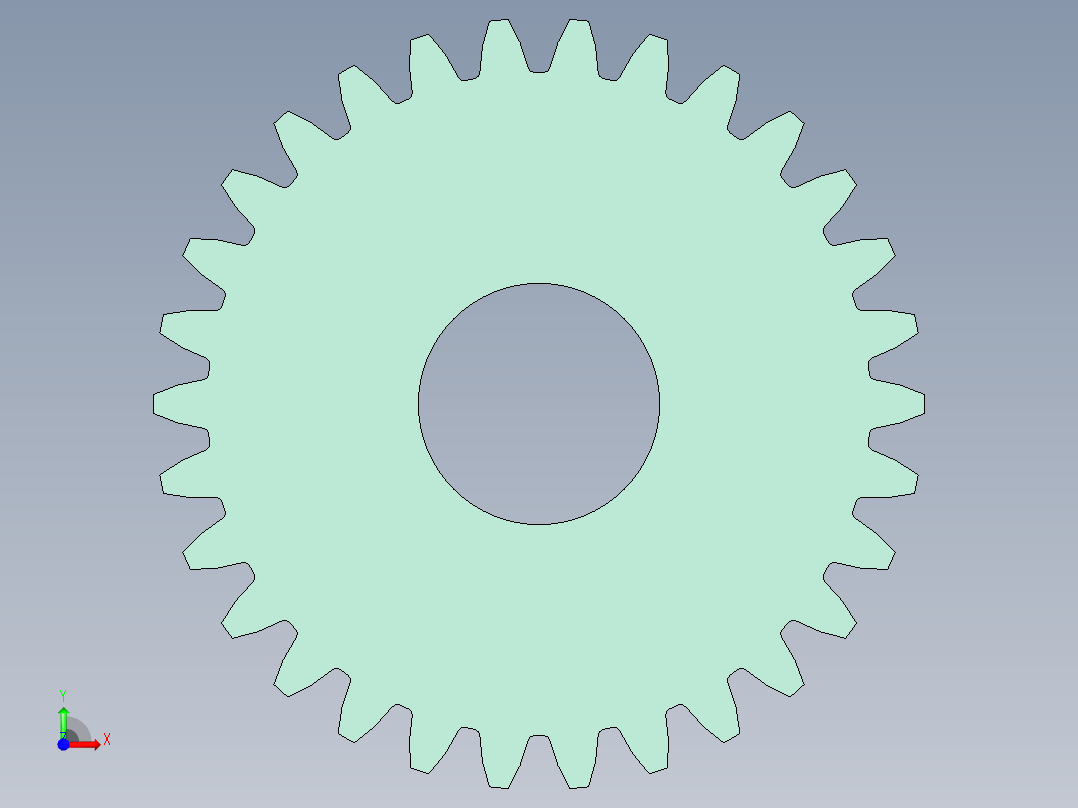 直齿圆柱外齿轮（stp格前视图