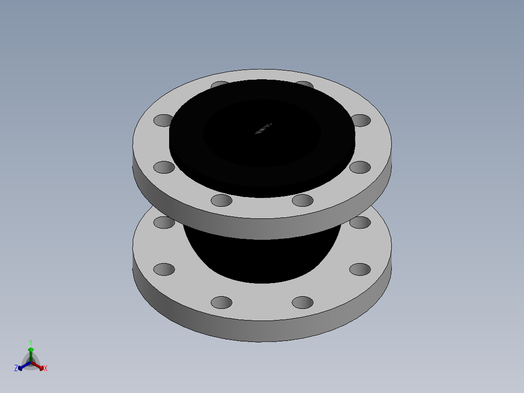橡胶接头 法兰316DN32-DN600正等轴测图
