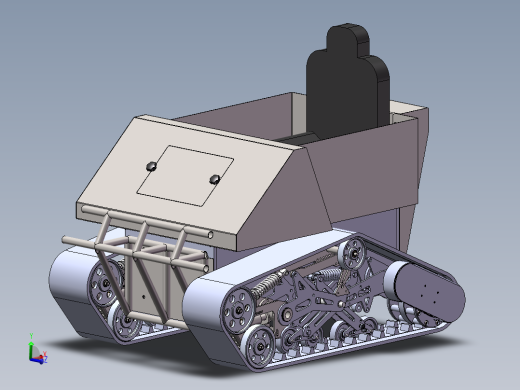 履带式装甲车3d图纸 SolidWorks绘图设计 履带式小车3d图三维模型