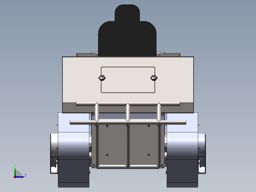 履带式装甲车3d图纸 SolidWorks绘图设计 履带式小车3d图三维模型左视图