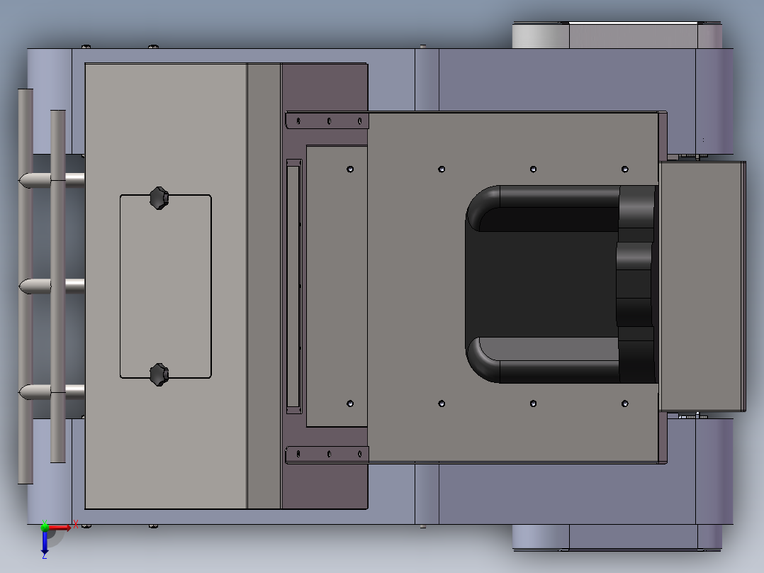 履带式装甲车3d图纸 SolidWorks绘图设计 履带式小车3d图三维模型俯视图