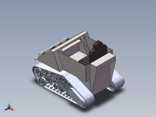 履带式装甲车3d图纸 SolidWorks绘图设计 履带式小车3d图三维模型正等轴测缩略图