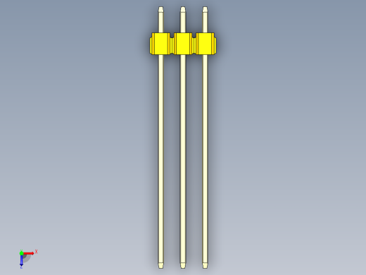 彩色公头100mil（2.54mm）系列-DS1021_yellow_1x03p_100mil_Type43_rev1.0俯视缩略图