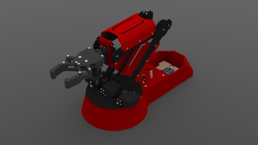 四轴舵机机械臂3d图纸 多轴机器人sw建模 关节机械臂带夹爪3d模型缩略图