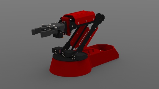 四轴舵机机械臂3d图纸 多轴机器人sw建模 关节机械臂带夹爪3d模型缩略图
