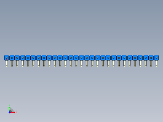 彩色公排针 100mil 2.54mm 系列-DS1022_blue_1x29p_100mil_TypeD_rev1.0前视缩略图