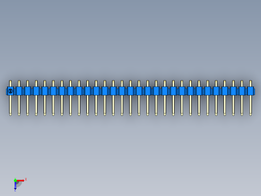 彩色公排针 100mil 2.54mm 系列-DS1022_blue_1x29p_100mil_TypeD_rev1.0俯视缩略图