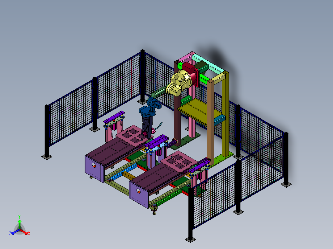 滑台顶升定位式大型壳体机器人焊接站
