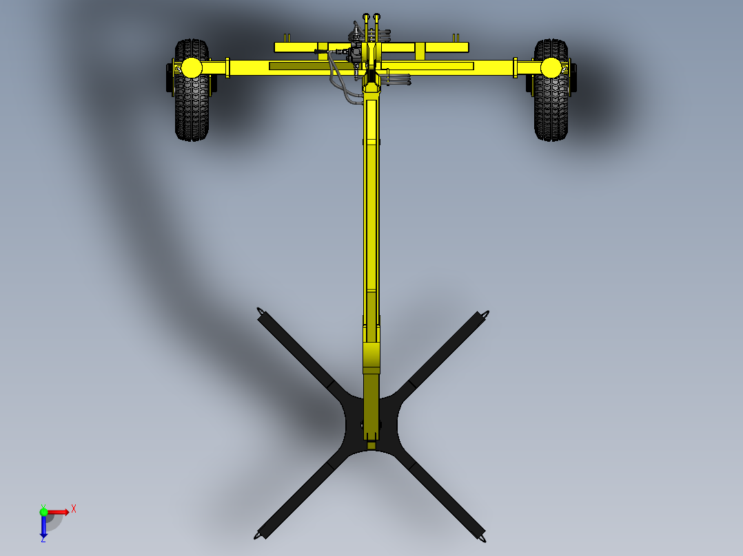 农用提升机起重机构俯视图