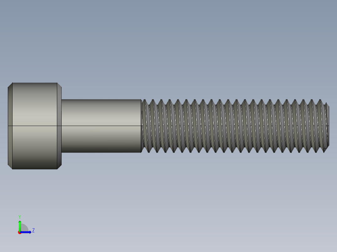 M8 x 1.25mm Thread 40mm LONG SOCKET HEAD CAP SCREW.STEP左视图