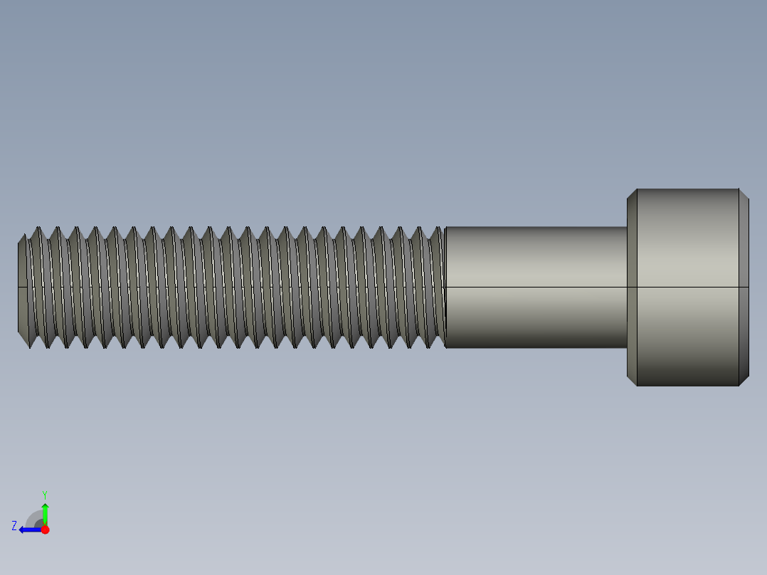 M8 x 1.25mm Thread 40mm LONG SOCKET HEAD CAP SCREW.STEP右视图