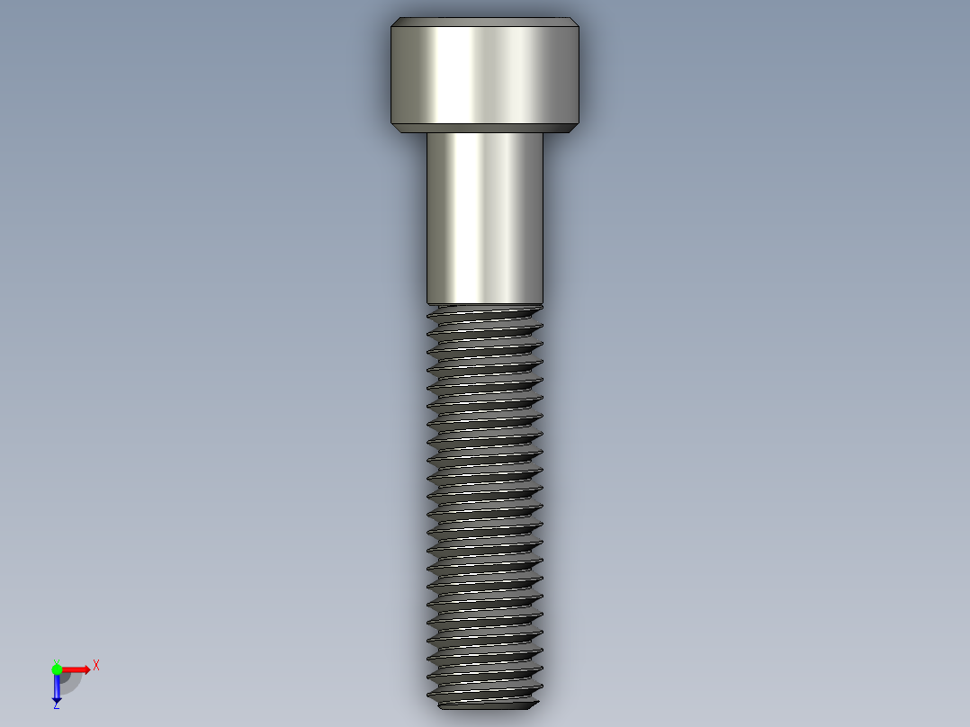 M8 x 1.25mm Thread 40mm LONG SOCKET HEAD CAP SCREW.STEP俯视图