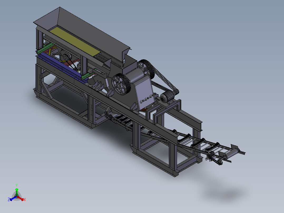 移动式破碎机正等轴测图