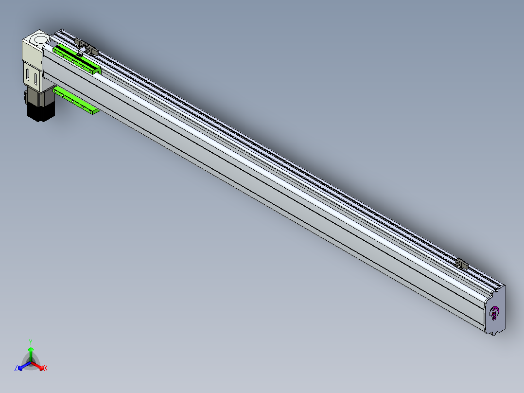 同步带滑台-半封闭B13-L90-S1300-L-P40-D3主视图