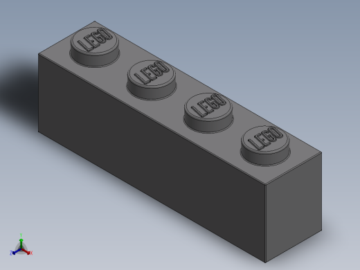 乐高套装 4421基本积木-4211394 - 3010 Medium Stone Grey Brick 1 x 4.SLDPRT正等轴测缩略图