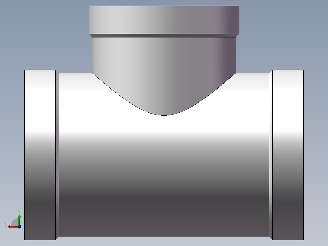 三通-异径 DN40-DN32后视图