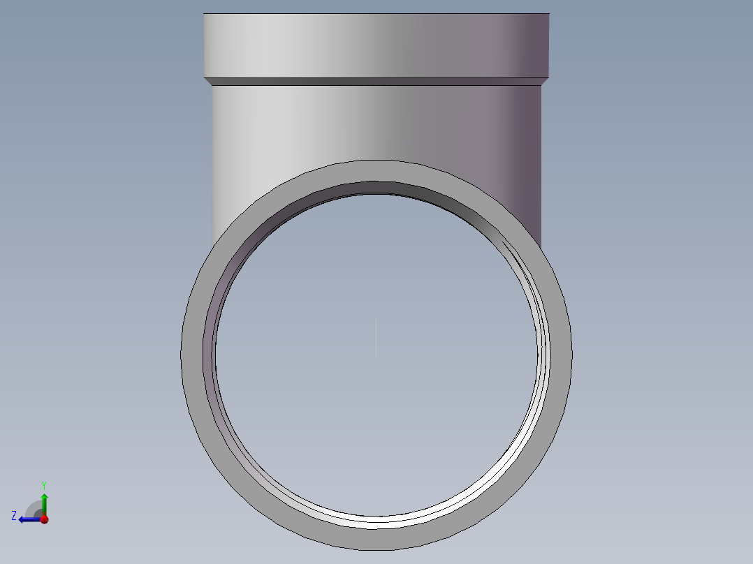三通-异径 DN40-DN32右视图
