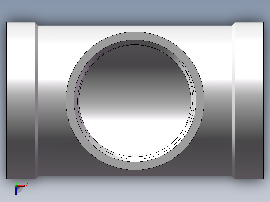 三通-异径 DN40-DN32俯视图