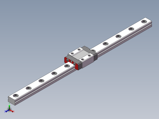 7mm直线滑轨455887正等轴测缩略图
