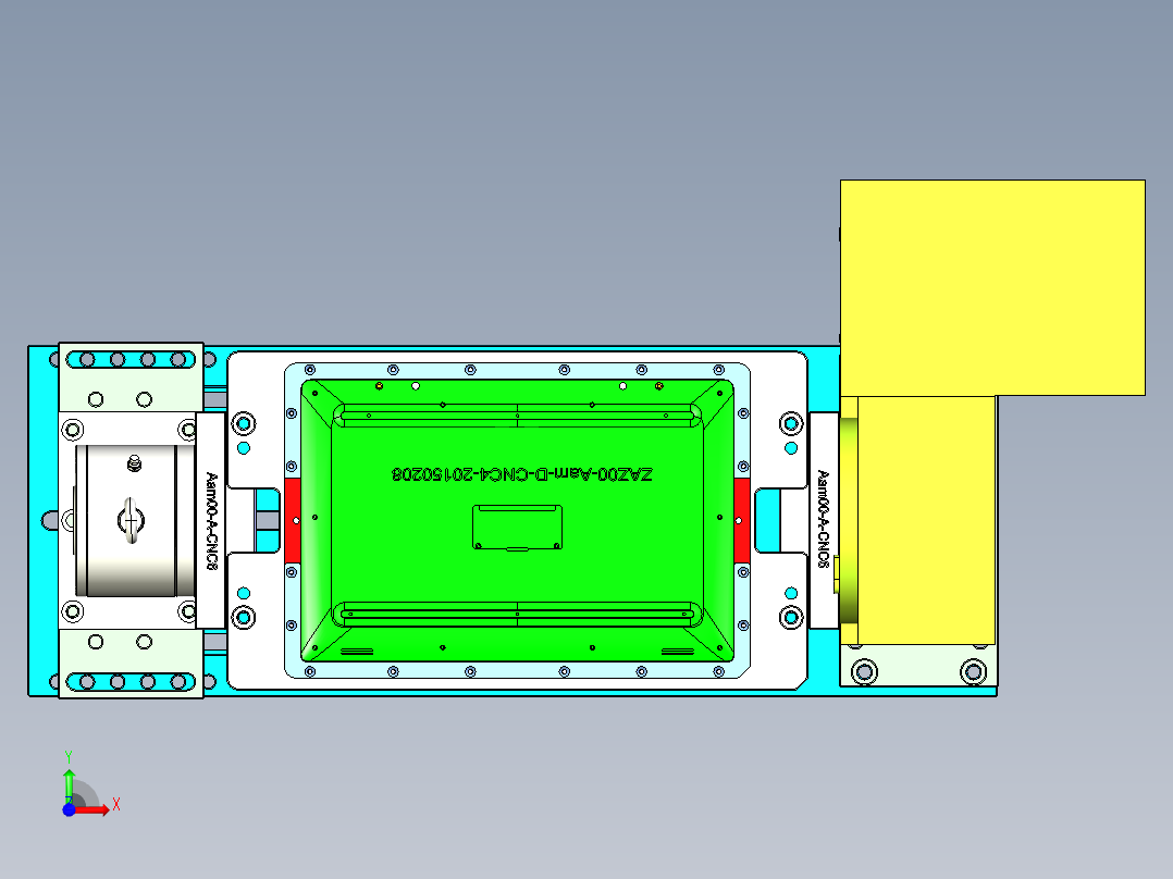 Aam00-D-笔记本CNC工装夹具三维模型CNC4-0822前视图
