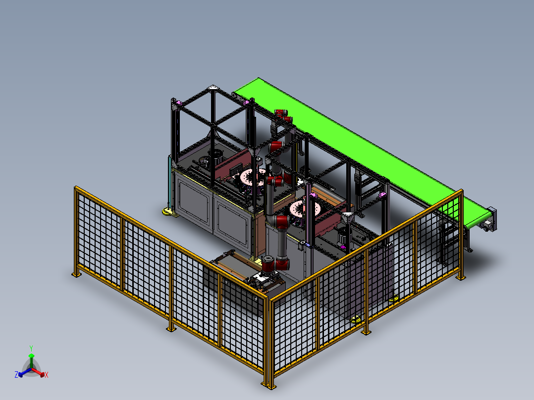 吸盘自动组装单元sw20正等轴测图