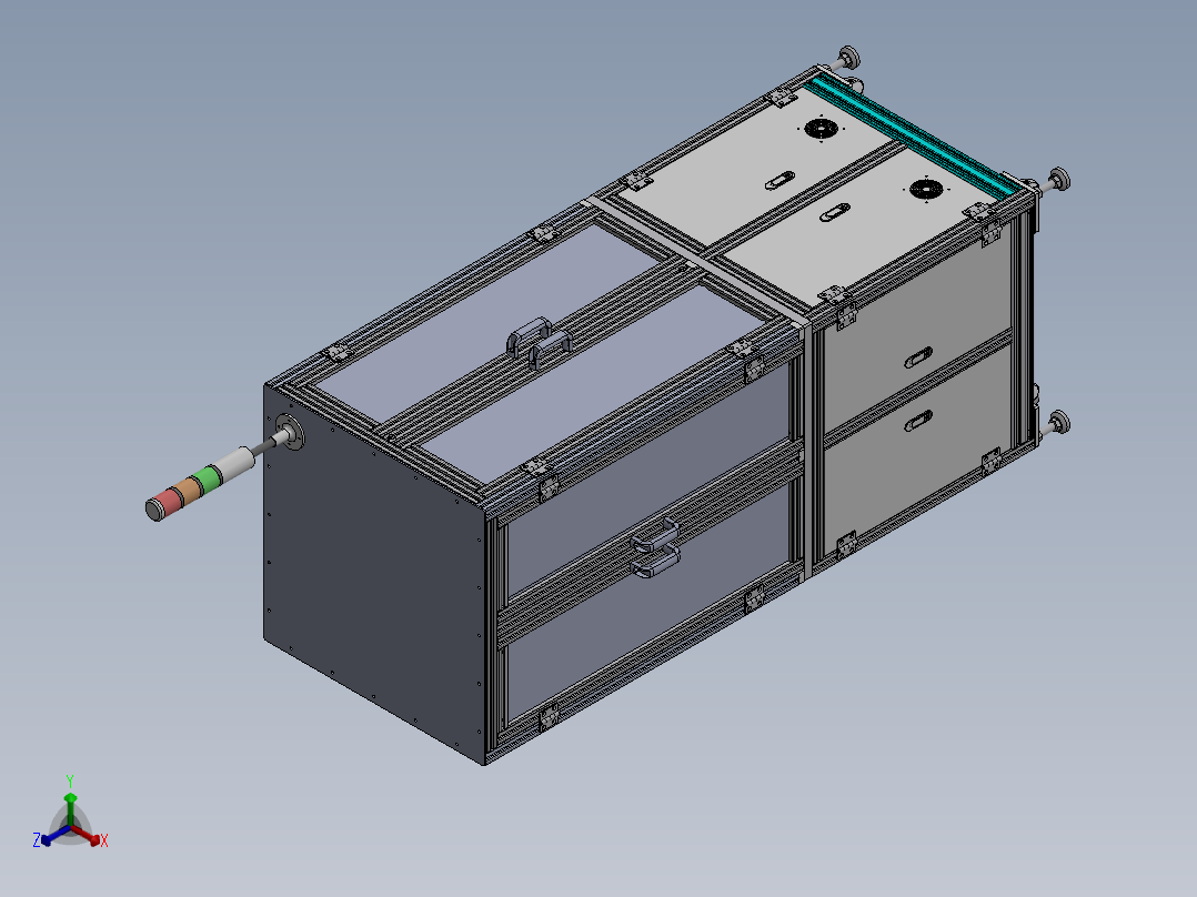 工件自动贴标机sw20正等轴测图
