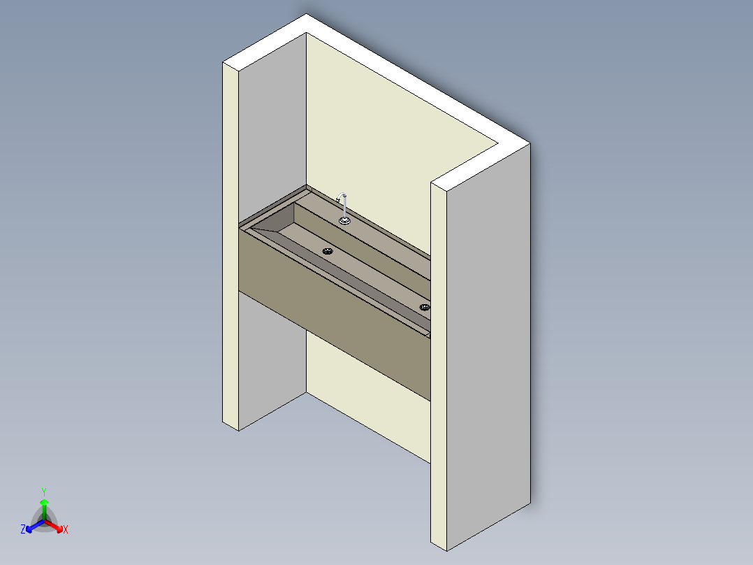 洗手盆正等轴测图
