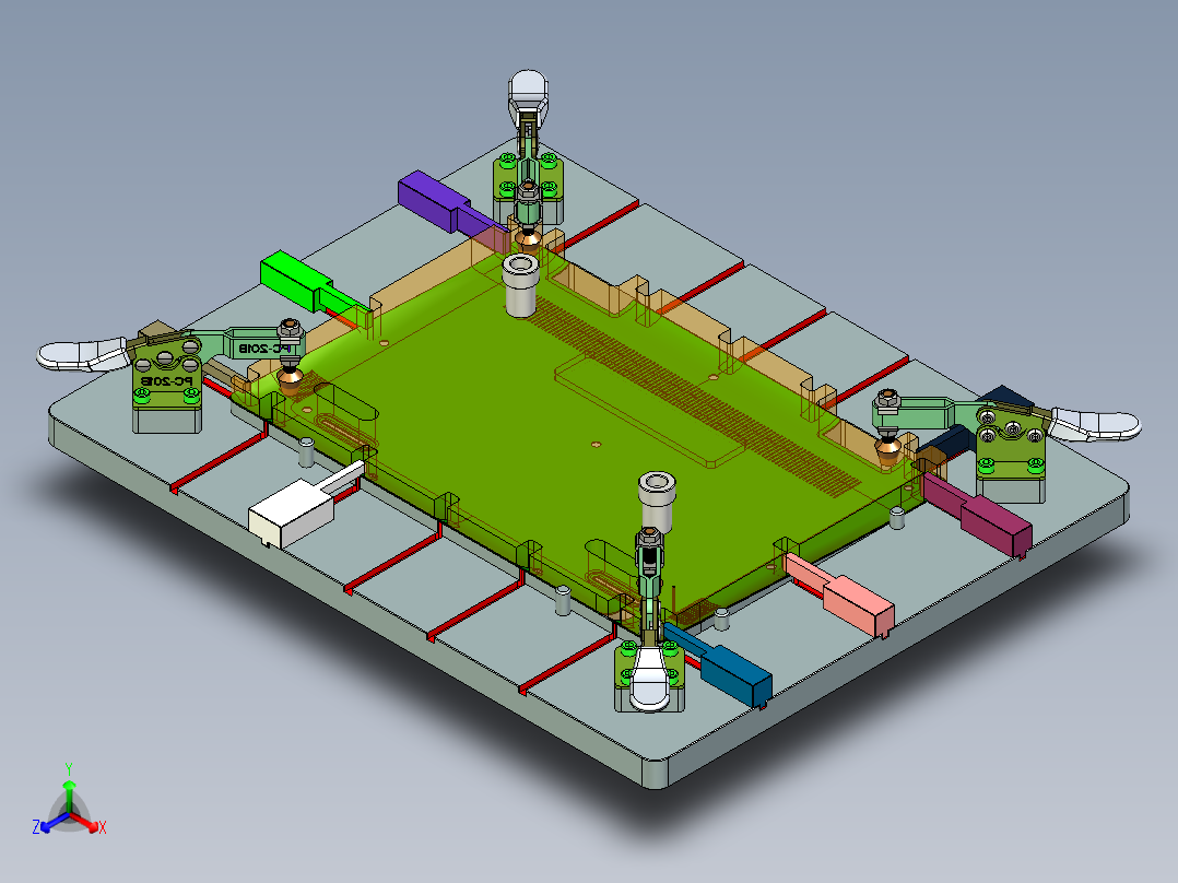笔记本散热底壳四周高度测量检具模型三维+CAD