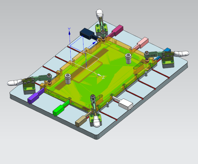 笔记本散热底壳四周高度测量检具模型三维+CAD