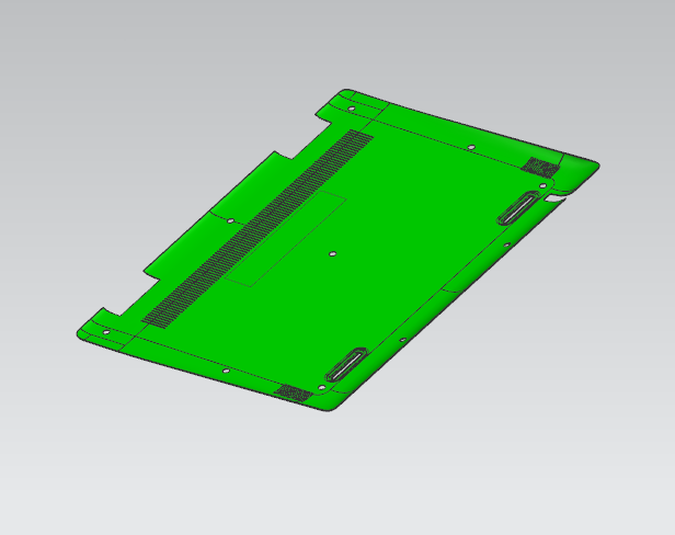 笔记本散热底壳四周高度测量检具模型三维+CAD