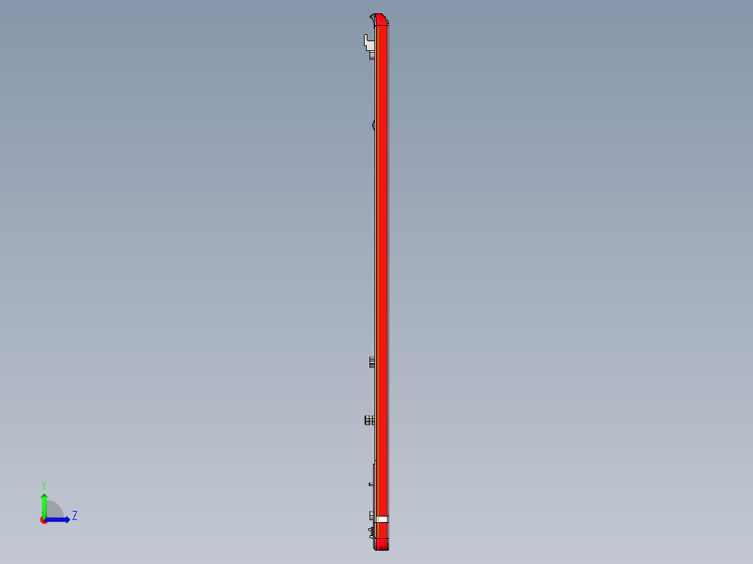包胶金属电脑外壳铣外形程序模型左视图