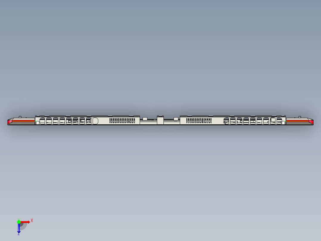 包胶金属电脑外壳铣外形程序模型俯视图
