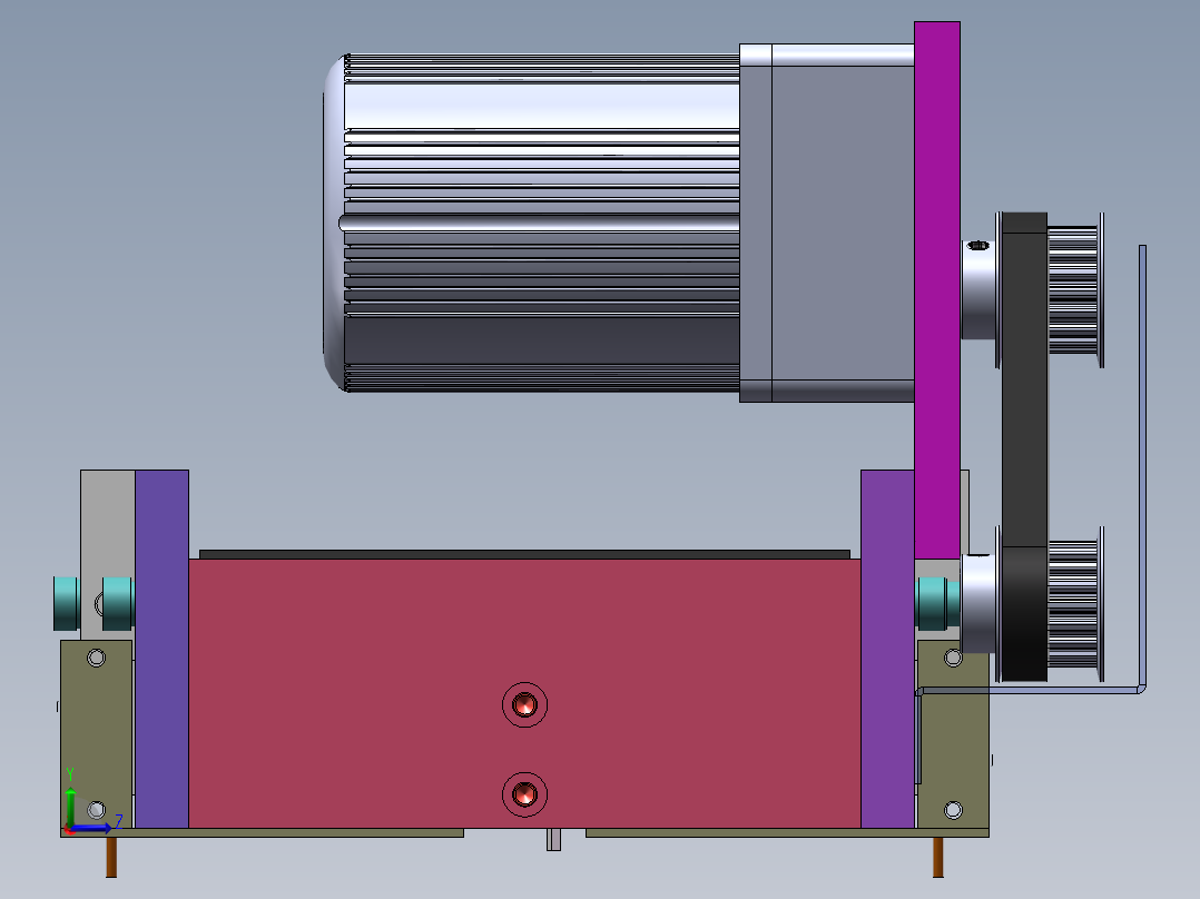 带料斗供料包装类输送带左视图