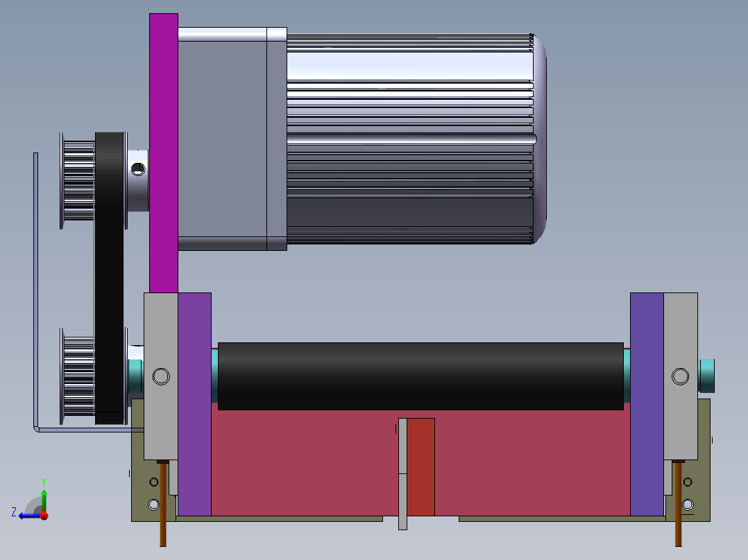 带料斗供料包装类输送带右视图