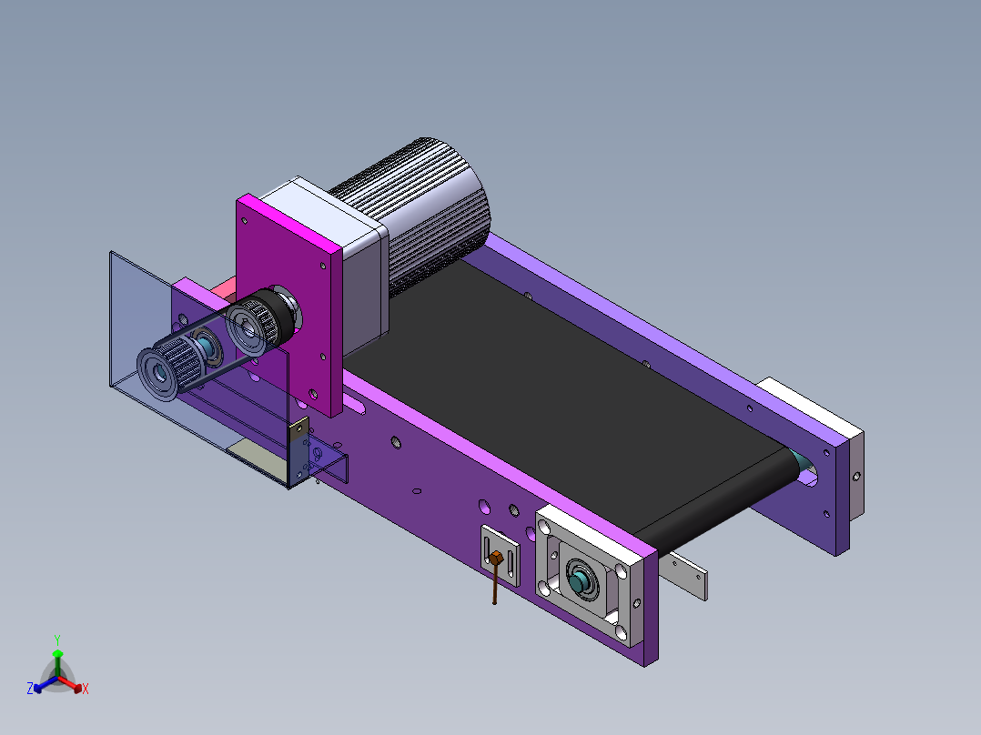 带料斗供料包装类输送带正等轴测图