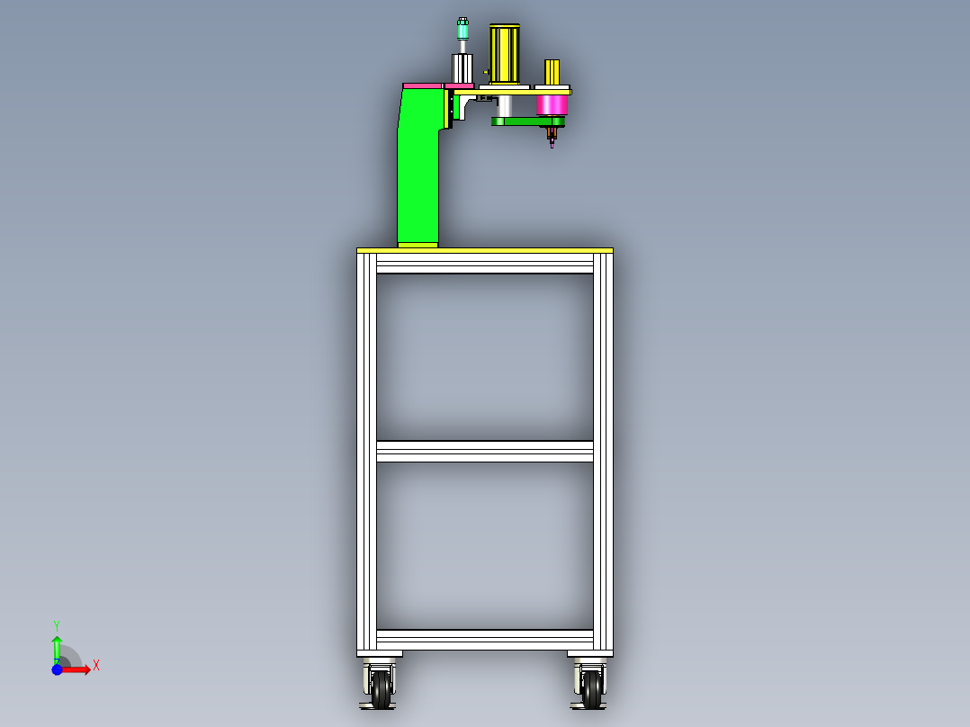 多工位气动打孔工装前视图