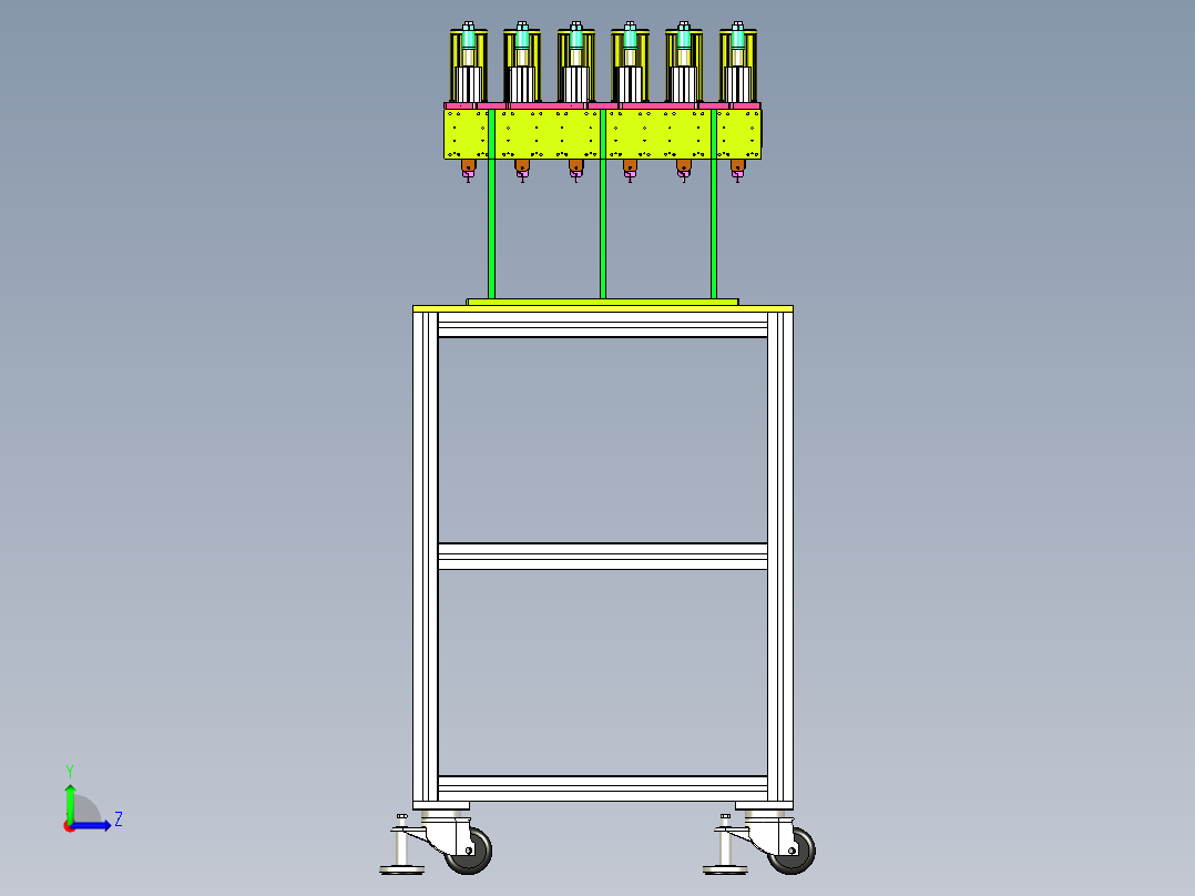 多工位气动打孔工装左视图