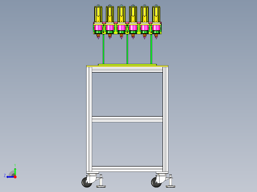 多工位气动打孔工装右视图