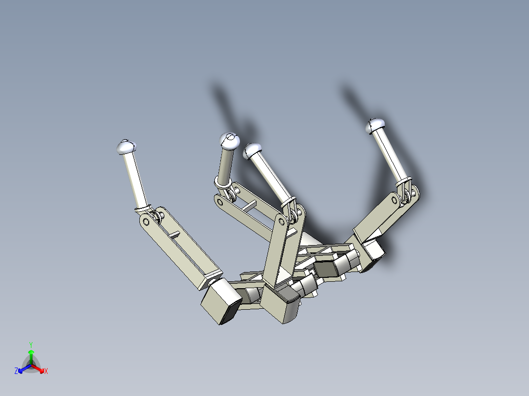 B3003748-机械蜘蛛四足机械臂正等轴测图