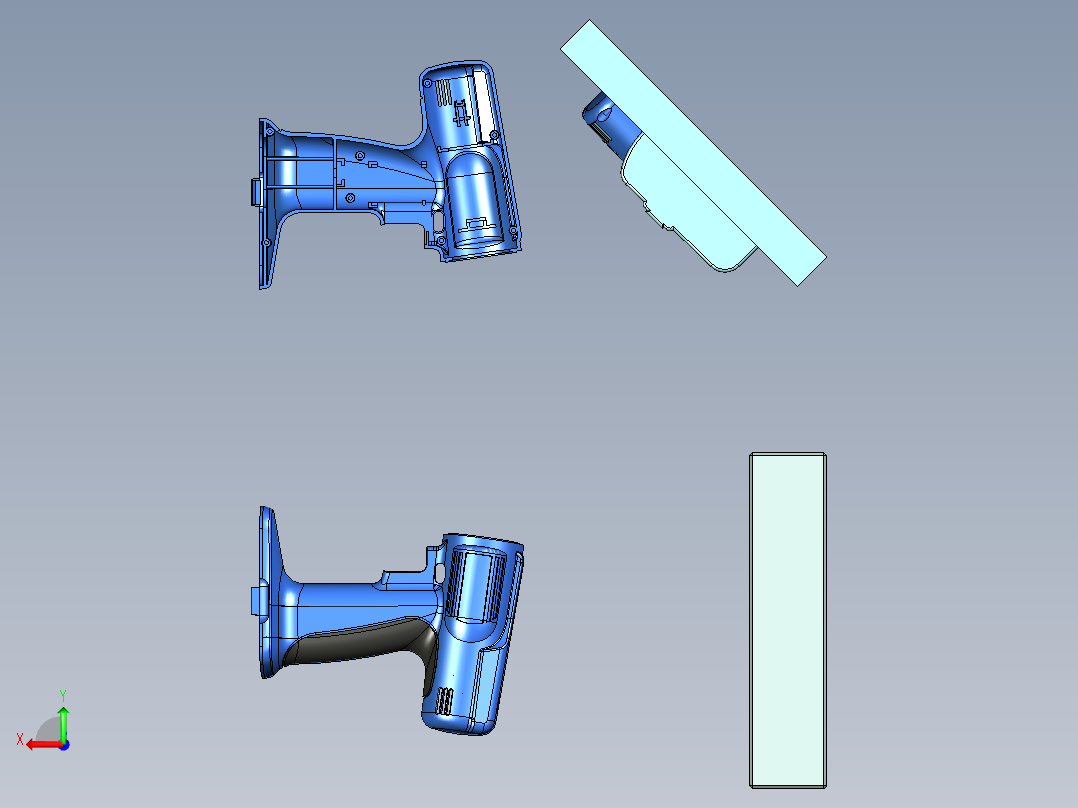 B2004069-充电钻手枪钻后视图