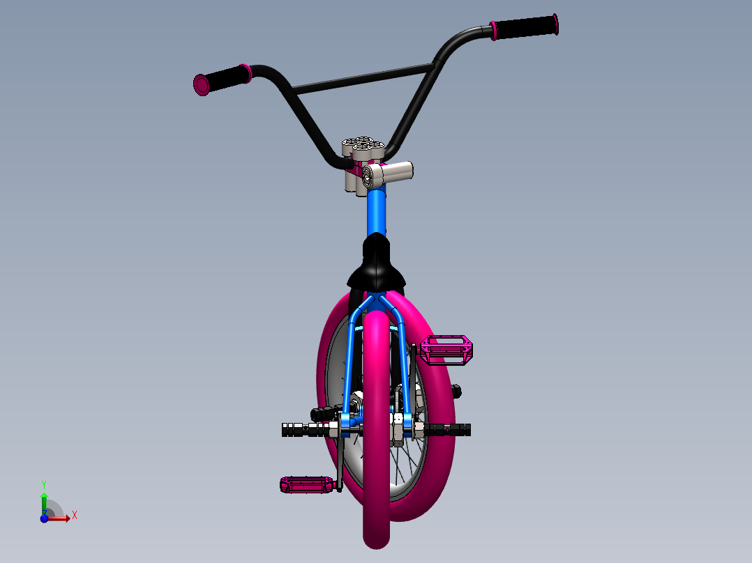 小型自行车模型3D图前视图
