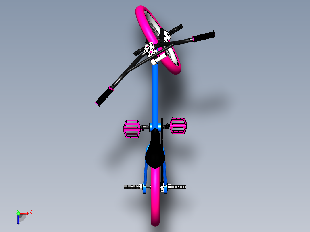 小型自行车模型3D图俯视图