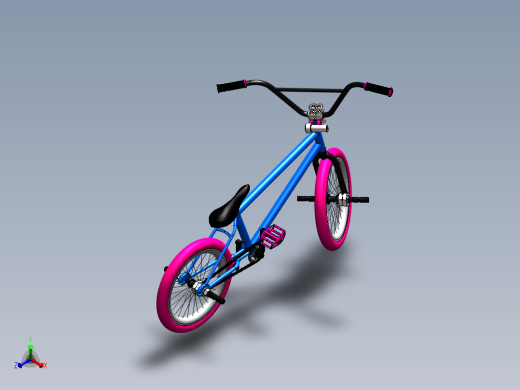 小型自行车模型3D图正等轴测缩略图